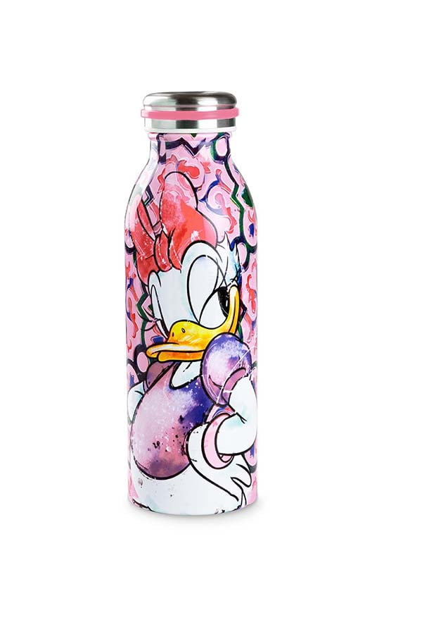 Disfruta estilo y practicidad con la Botella Térmica Daisy Duck de 500ml. Diseño vibrante y funcional, ideal para mantener tus bebidas ideales.