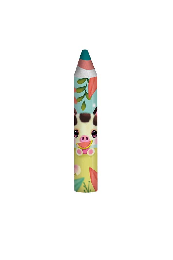 Esta divertida goma en forma de lápiz presenta a Piggy Pig de la colección Bango Berry. Decorada con colores vivos y el adorable personaje disfrutando de una sandía, esta goma no solo es práctica, sino también un accesorio encantador para tu estuche escolar.