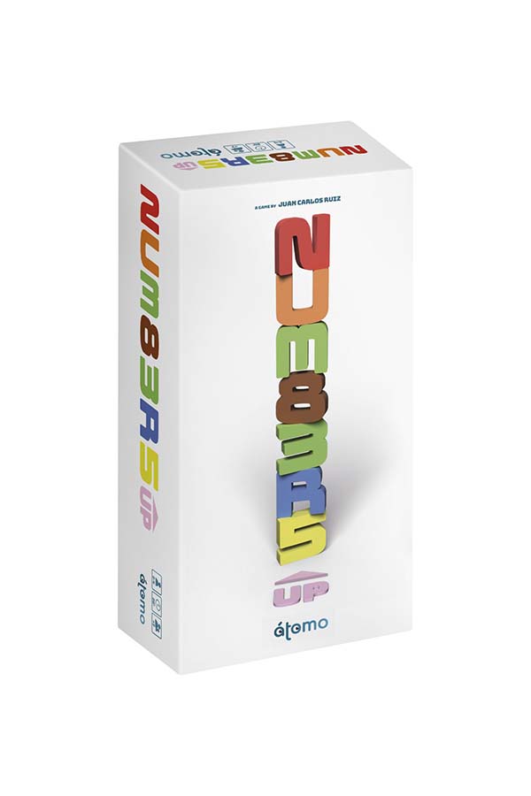 La caja del juego "Numbers Up" en un diseño moderno y minimalista. Perfecto para aquellos que buscan un juego dinámico que mezcla agilidad mental y destreza manual.