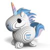 Una vez ensamblado, el Unicornio Sky de Eugy se convierte en un modelo vibrante con un diseño en tonos azules y un cuerno colorido. Este modelo no solo es perfecto como actividad creativa, sino que también sirve como una decoración única. ¡Ideal para los amantes de los unicornios!