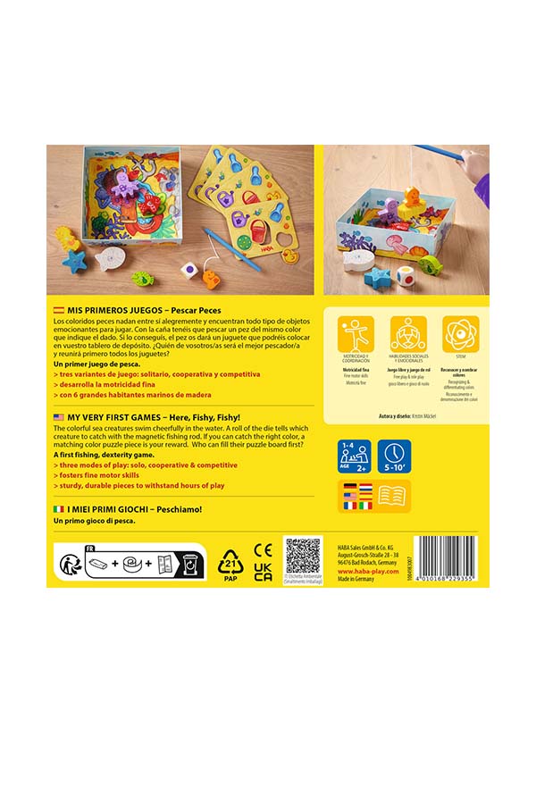 HABA I Miei Primi Giochi Di Pesce Pesce - ESP Gioco Da Tavolo In Legno Per Bambini 2+ Anni (303110)
