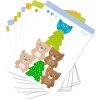 Las tarjetas de Haba Apilar Amigos del Bosque ofrecen diferentes retos de apilamiento con niveles progresivos de dificultad. Cada carta presenta una estructura que los niños deben recrear con las piezas de madera, fomentando la concentración y la precisión.