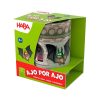 Caja del juego "Ajo por Ajo" de HABA con un diseño temático de murciélagos y un castillo. Perfecto para niños mayores de 6 años, ideal para aprender estrategia y contar historias.