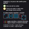 Reglas del juego Punto explicadas de forma visual. Las instrucciones claras permiten un aprendizaje rápido: gira cartas, cúbrelas o alínea cuatro seguidas para ganar. Diversión garantizada con partidas dinámicas y emocionantes.