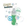 Imagen de la botella de líquido para pompas incluida en los sets de SES, con fórmula especial para burbujas grandes y duraderas. Es lavable y seguro para los niños.