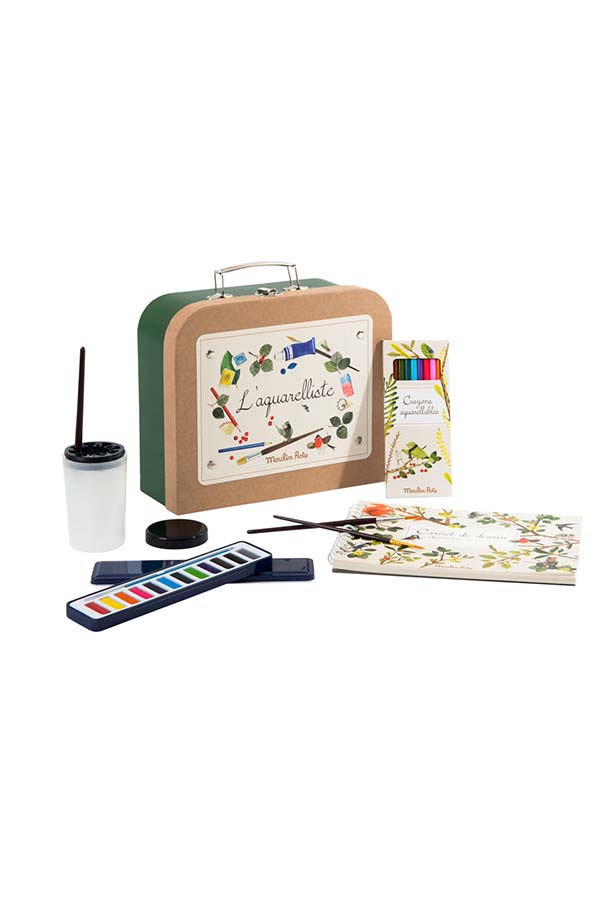 Con su estilo vintage y su práctica organización, la Maleta de Acuarelas de Moulin Roty es un kit de arte completo y elegante. Perfecto para los niños que disfrutan de la pintura y el dibujo, incluye todo lo necesario para crear obras llenas de color. Ideal como regalo para pequeños artistas. 🎁🎨