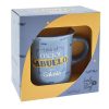 Esta taza de cerámica viene en una elegante caja de regalo a juego, con el mismo diseño en tonos azul y amarillo. Perfecta para sorprender a cualquier abuelo con un detalle único y emotivo. Su frase motivadora hará que cada café o té se disfrute con una sonrisa.