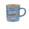 Taza de cerámica con un diseño especial para el abuelo más increíble. De color azul con detalles en amarillo, presenta la frase 