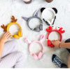 Auriculares infantiles con orejas de animales intercambiables: panda, zorro, conejo, reno y lobo.