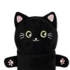 Primer plano del adorable rostro bordado del gatito del estuche. Expresivo y lleno de ternura para acompañarte en tu día a día escolar.