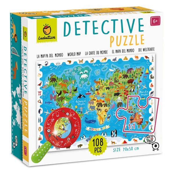 Detective Puzzle-Mapamundi de los Animales-LUDATTIC.