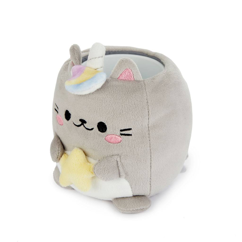 Portalápices Fluffy Kawaii Starry gris tela - Imagen 2