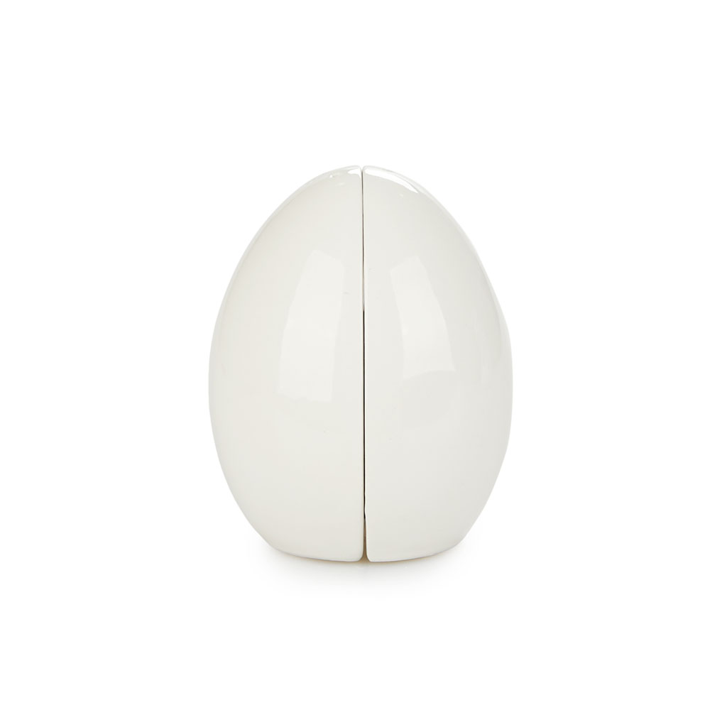 Set sal y pimienta Huevo blanco porcelana - Imagen 3