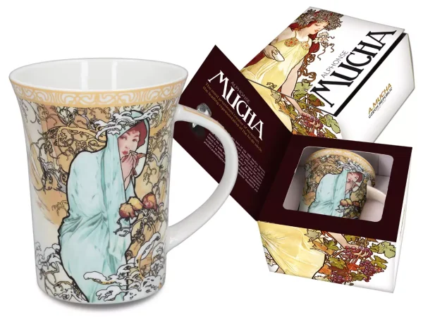 Taza - Alfons Mucha - cuatro estaciones- Invierno