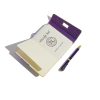 Interior libreta Nicole Lee con planner mensual y bolígrafo morado